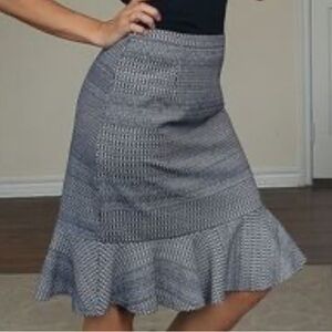 Banana Republic Jacquard-knit Flounce Midi Skirt